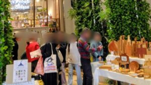 2025年12月7日千二ヒトイキマルシェの1Fスペースの様子